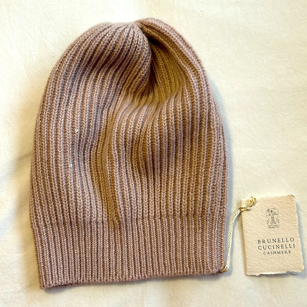 Bruno Cucinelli cashmere English ribbed beanie